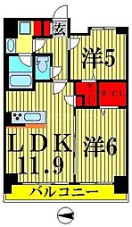 エムズ両国亀沢 1SLDKの間取図画像