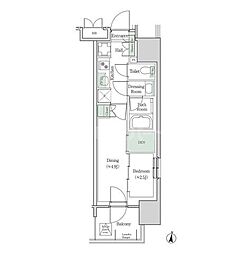 ブルックサイドレジデンス木場 2Kの間取図画像