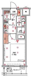 ハーモニーレジデンス門前仲町 1Kの間取図画像
