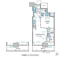 パークアクシス豊洲キャナル 1LDKの間取図画像