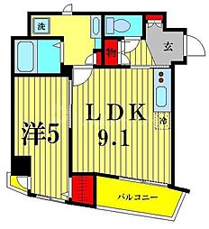 セルカエスタシオン 1LDKの間取図画像