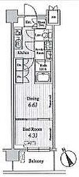 プレノ清澄庭園 1DKの間取図画像