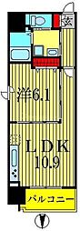 アルクス森下 1LDKの間取図画像