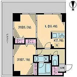 クレドラテース白河 2LDKの間取図画像