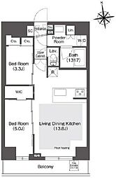 COMFORIALIV西葛西 2LDKの間取図画像