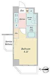 PRIMEURBANRYOGOKU 1Kの間取図画像