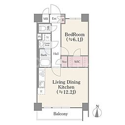フェールメゾン菊川 1LDKの間取図画像
