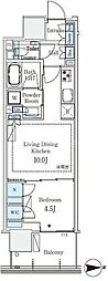 グランシテイタワー月島 1LDKの間取図画像