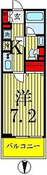 パークアクシス住吉 1Kの間取図画像