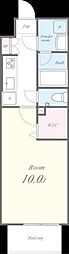 NresidenceSUMIYOSHI 1Kの間取図画像