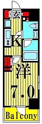 パークアクシス押上サウス 1Kの間取図画像