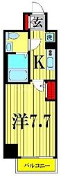 メビウス森下 1Kの間取図画像