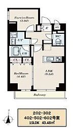 S-RESIDENCE錦糸町South 1SLDKの間取図画像