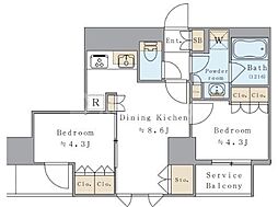Brilliaist両国 2DKの間取図画像