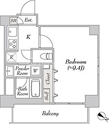 S/MORE森下 1Kの間取図画像