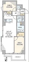 リベルテ石川町壱番館 2LDKの間取図画像