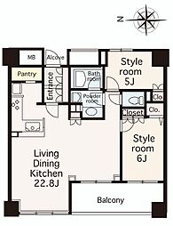 グランドメゾン本牧 2LDKの間取図画像