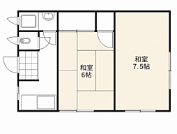 沖原アパート 2Kの間取図画像