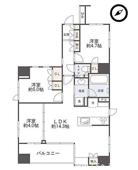 三軒茶屋駅徒歩3分の駅近立地に佇む、3LDK・専有59.53m2のお部屋です♪