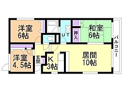 スワームヒル 3LDKの間取図画像