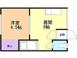 コーポ春日 1DKの間取図画像