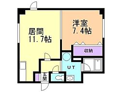 グレイエリア 1LDKの間取図画像