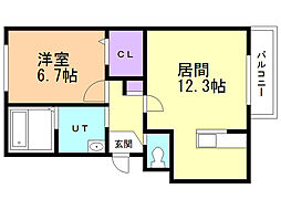 フィフティワンVol.3 1LDKの間取図画像