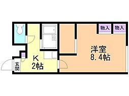 レオパレス日サルー時任町B 1Kの間取図画像