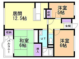 ロイヤルシャトー'88 3LDKの間取図画像