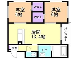 ニューピアザ 2LDKの間取図画像