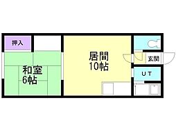 カーサ・ウーノ2 1LDKの間取図画像