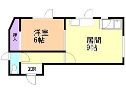 関谷アパート 1LDKの間取図画像