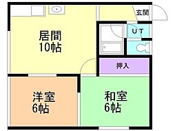 グリーンパークキャピタン 2LDKの間取図画像