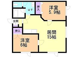 ロイヤルパレス 2LDKの間取図画像