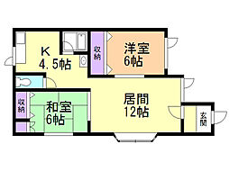 レジデンス港 2LDKの間取図画像