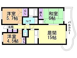 マンションリヴァージュ 3LDKの間取図画像