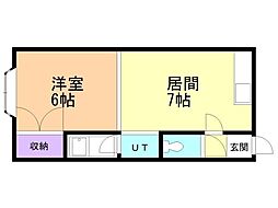 フロンティア・プラザ 1DKの間取図画像