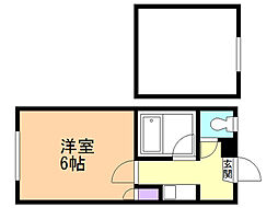 セブンスコート美原 1Kの間取図画像