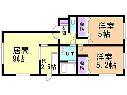 メゾン・ド・K2 2LDKの間取図画像