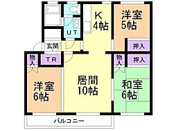 テレパレス函館吉川 3LDKの間取図画像