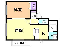 パークアヴェニュー 1LDKの間取図画像