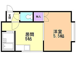 レオパレス千歳町第1ミヤマC 1DKの間取図画像