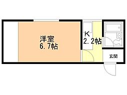 ハイム横津 1Kの間取図画像