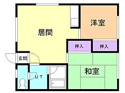 コーポほりうち2号 2LDKの間取図画像