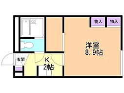 レオパレスオリーブ 1Kの間取図画像