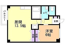 ルーヴルやまと2 1LDKの間取図画像