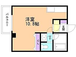 ノースビラ深堀 ワンルームの間取図画像