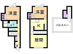 rekasarika 2LDKの間取図画像