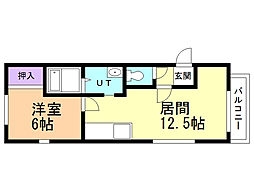 ピースビレッジ 1LDKの間取図画像