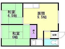ハウジング昭和 2LDKの間取図画像